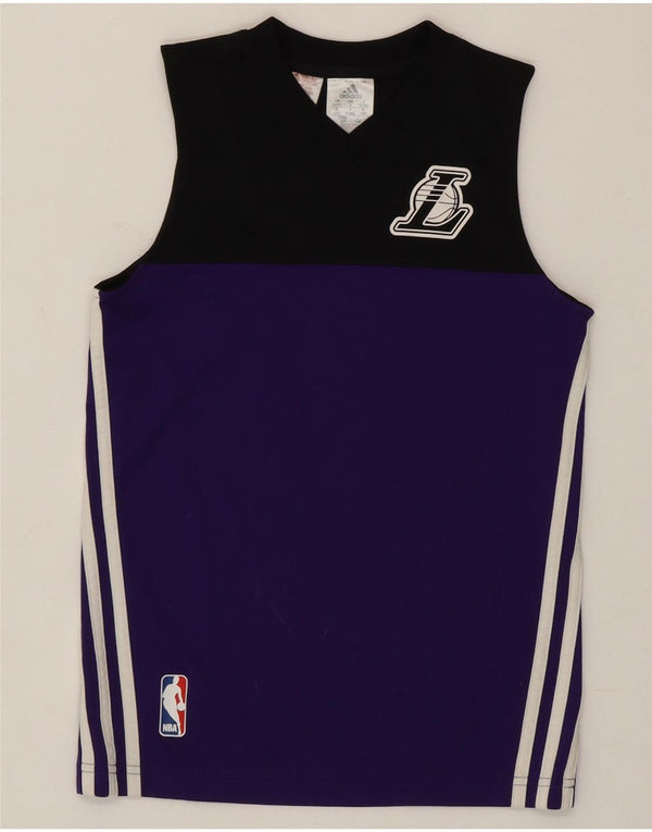 Adidas Boys Los Angeles Графический жилет 9-10 лет Фиолетовый с цветными блоками