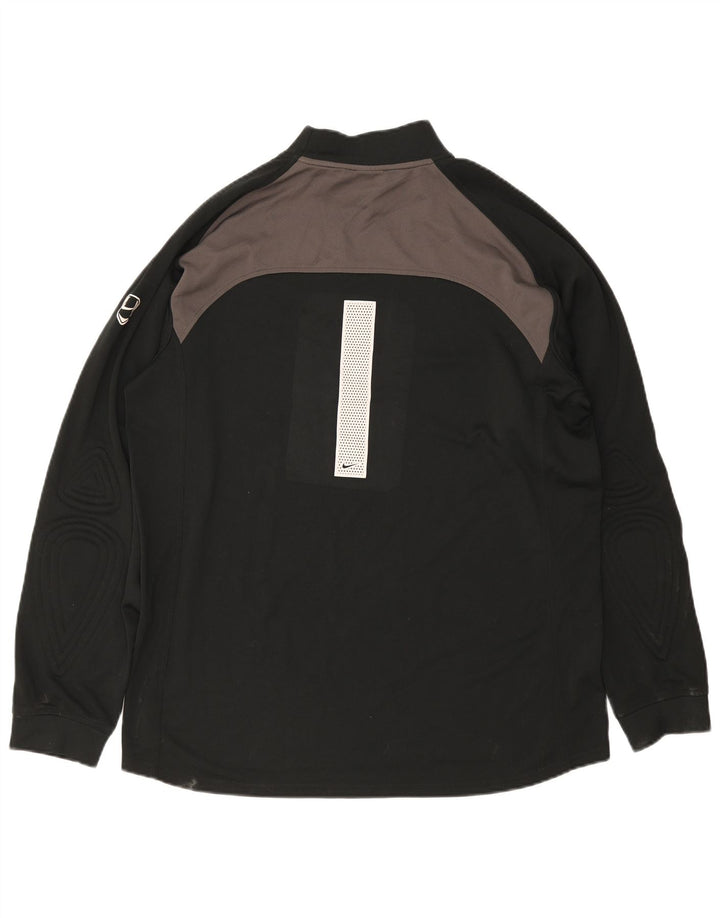 Мужской топ NIKE с длинным рукавом UK 45/47 XL, черный полиэстер с цветными блоками