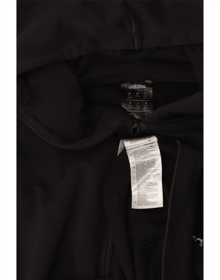 Женский свитер с капюшоном на молнии ADIDAS, размер UK 24/26, 2XL, черный, хлопок