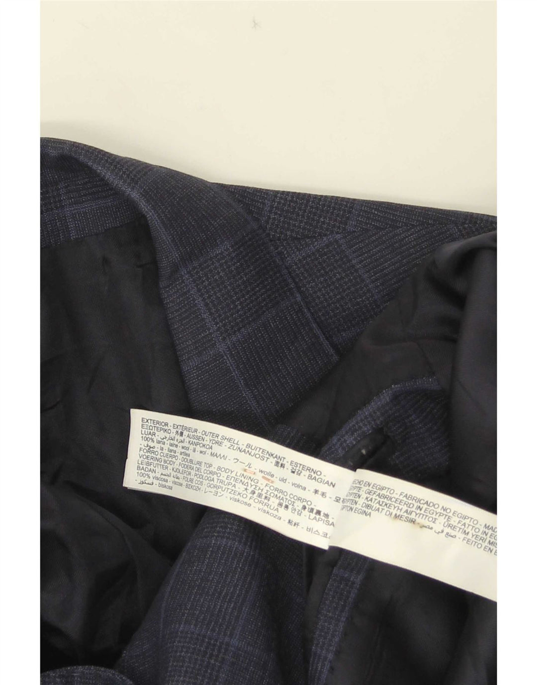 Мужской пиджак Massimo Dutti на 2 пуговицах EU 40, средний темно-синий в клетку, шерстяной