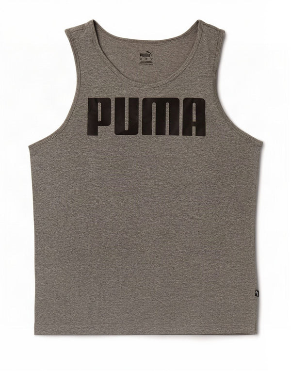 Puma Mens Graphic Vest Top Medium Grey Flecked Cotton