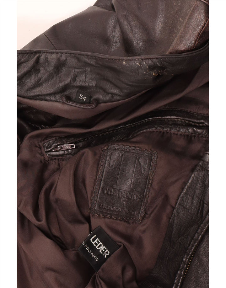Мужская кожаная куртка Trapper IT 54 2XL Коричневая кожа