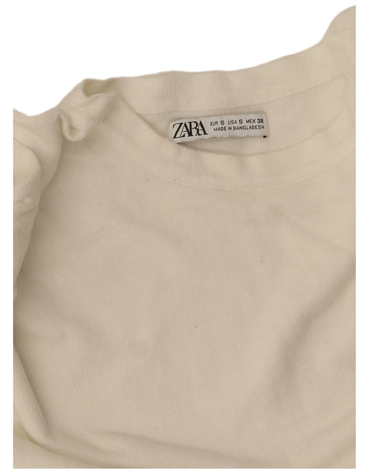 Мужской джемпер с круглым вырезом Zara, маленький белый