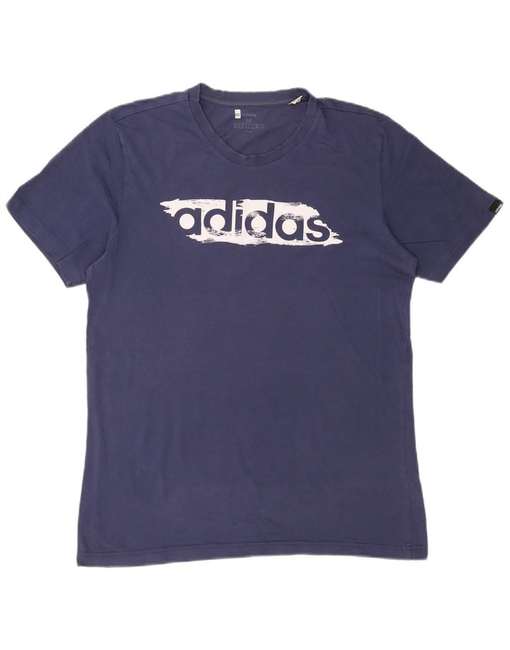 Adidas Мужская футболка с рисунком Топ среднего размера, темно-синий, хлопок