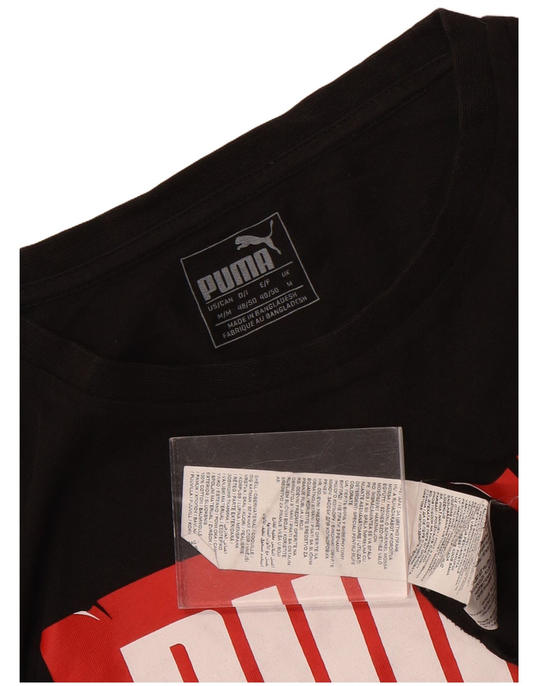 Мужская футболка с рисунком Puma, средний черный хлопок