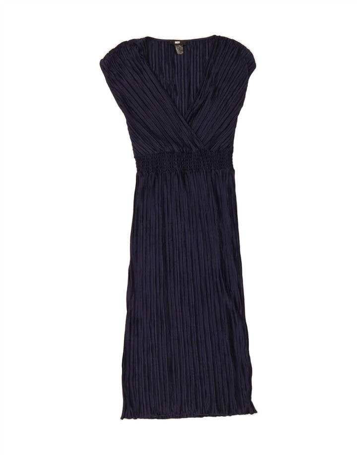 DKNY Womens Sleeveless Maxi Dress UK 12 Medium  Navy Blue Polyester Vintage Dkny and Second-Hand Dkny from Messina Hembry 