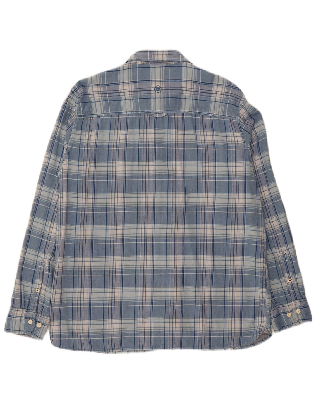 FAT FACE Mens Flannel Shirt XL Blue Check Cotton