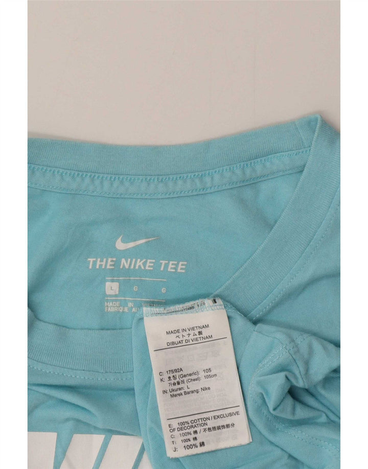 Мужская футболка Nike, большой синий хлопок