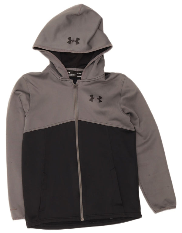 Свитер с капюшоном на молнии Cold Gear для мальчиков UNDER ARMOR, 11–12 лет, большой, серый цвет