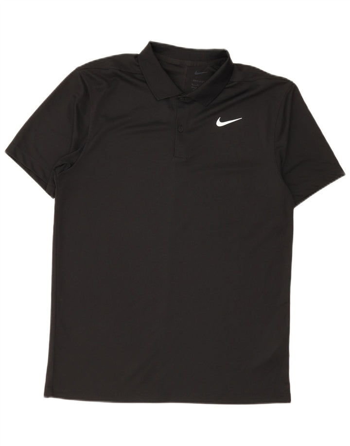 Мужская рубашка-поло Nike Dri Fit, маленькая черная, полиэстер