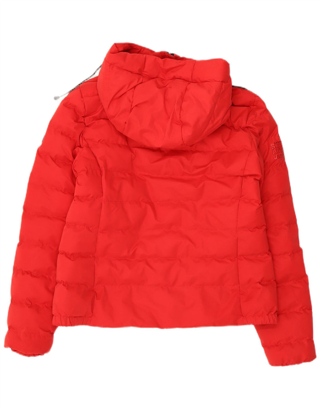 Женская утепленная куртка с капюшоном Superdry UK 12, средний красный нейлон
