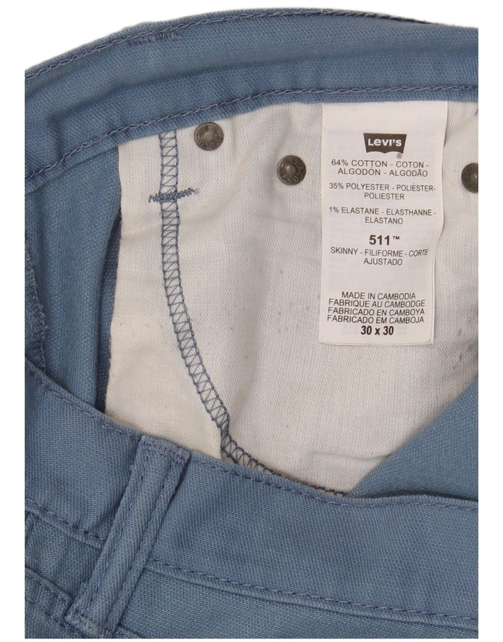 Мужские повседневные брюки Levi's 511 W30 L30 синие, хлопок