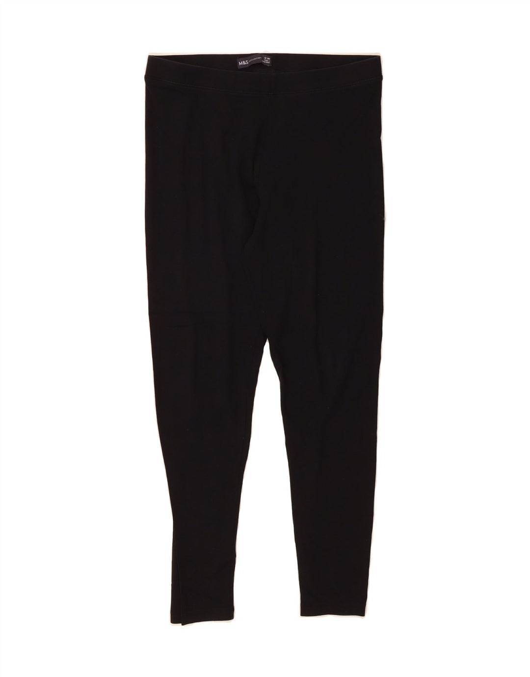 MARKS & SPENCER Womens Leggings UK 12 Medium  Black Cotton Vintage Marks & Spencer and Second-Hand Marks & Spencer from Messina Hembry 