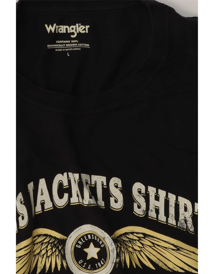 Мужская футболка Wrangler с графическим рисунком, большой черный хлопок