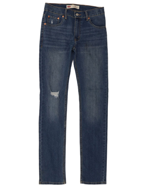 Джинсы скинни Levi's Boys 510 с потертостями, 15–16 лет W30 L32, синий хлопок