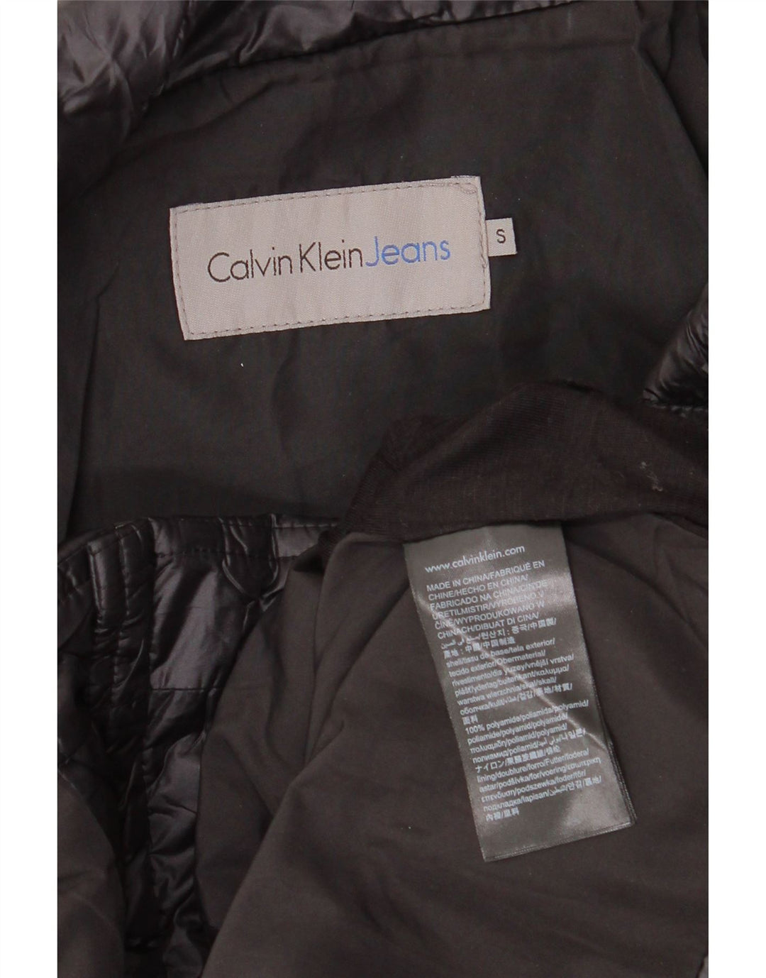Женская утепленная куртка оверсайз Calvin Klein Jeans UK 10, маленькая, черная