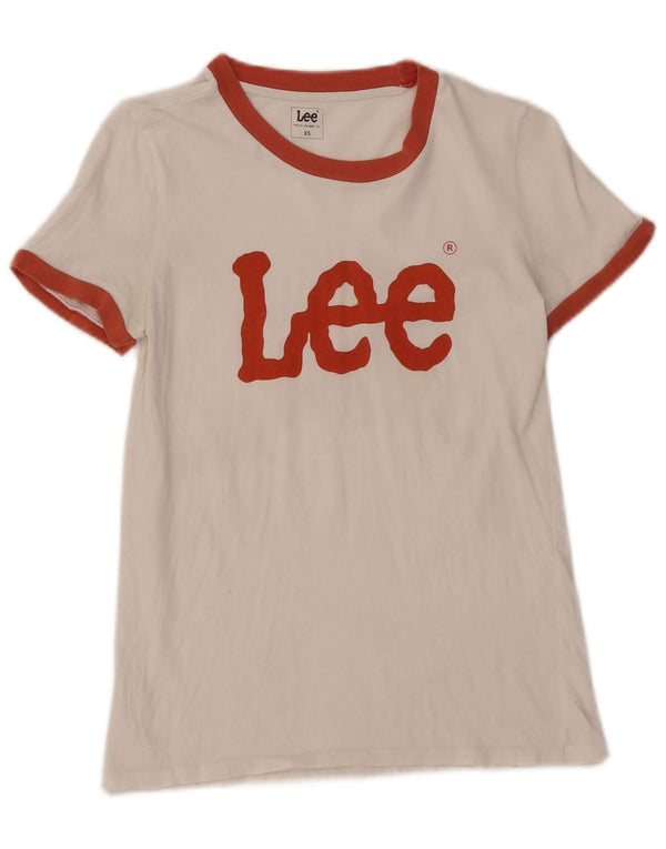 Женская футболка Lee с рисунком Top UK 6 XS, белая, цветной блок