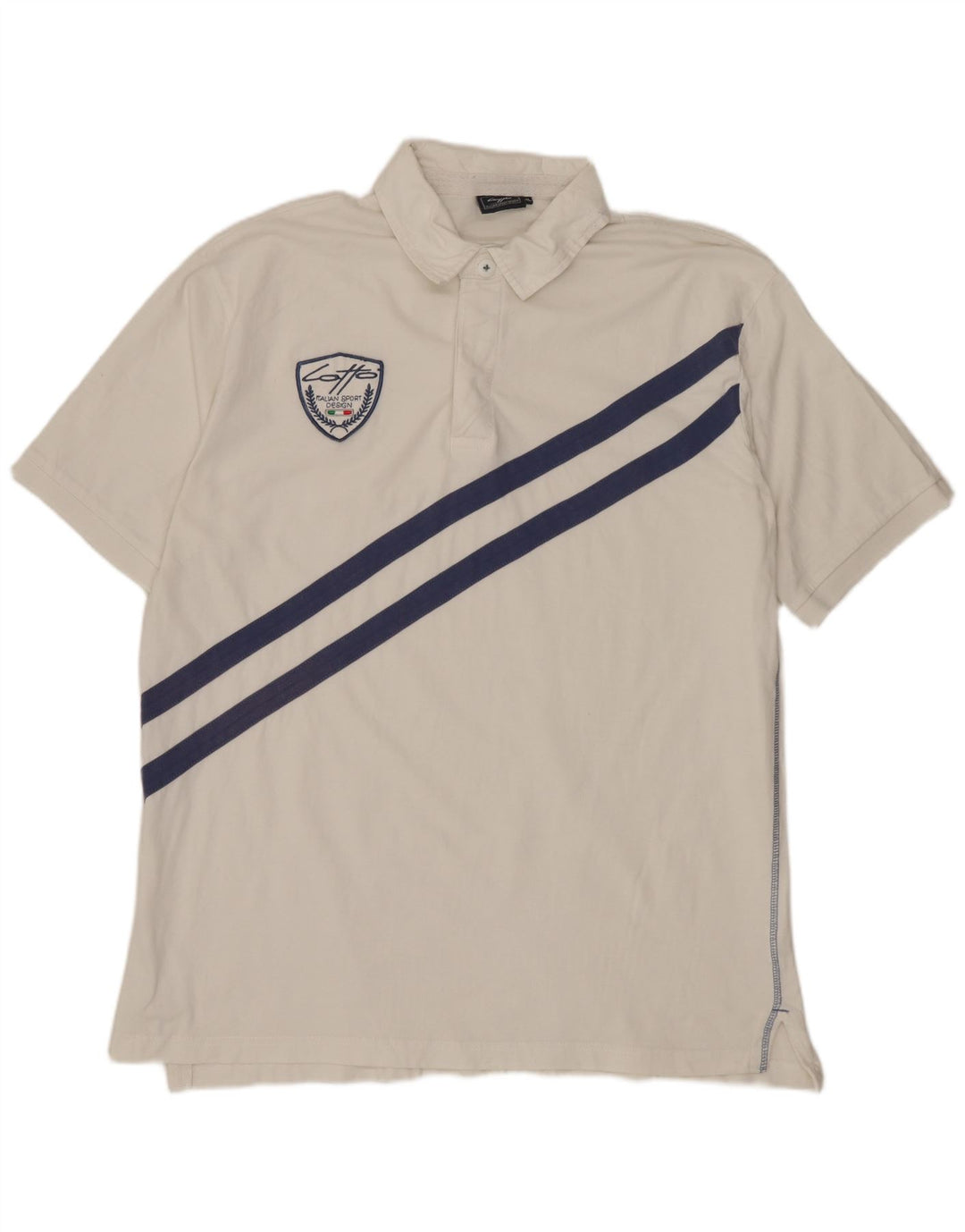 LOTTO Мужская рубашка-поло XL, хлопок в белую полоску