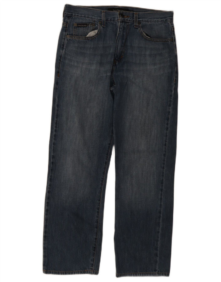 Женские прямые джинсы Calvin Klein W30 L30 синие, хлопок