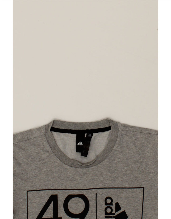 ADIDAS Mens Graphic T-Shirt Top Small Grey Cotton Vintage Adidas and Second-Hand Adidas from Messina Hembry 