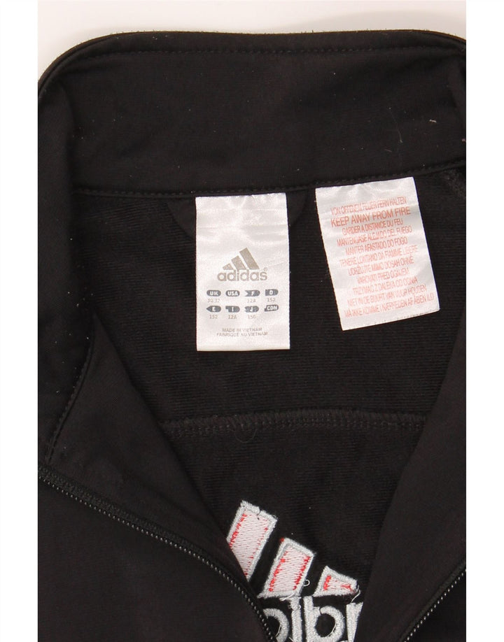 ADIDAS Boys Tracksuit Top Jacket 11-12 Years Black Colourblock Polyester Vintage Adidas and Second-Hand Adidas from Messina Hembry 