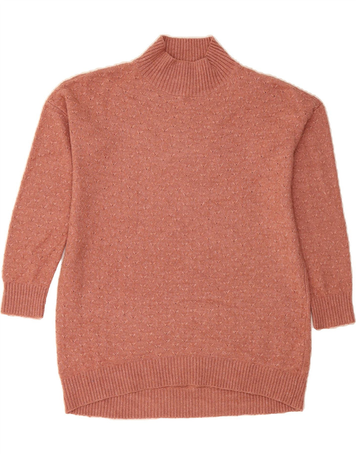 FAT FACE Womens Longline Turtle Neck Jumper Sweater UK 8 Small Pink Vintage Fat Face and Second-Hand Fat Face from Messina Hembry 