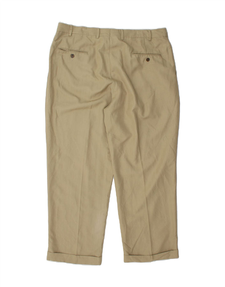 CHAPS Mens Pegged Suit Trousers W38 L30 Khaki Rayon Vintage Chaps and Second-Hand Chaps from Messina Hembry 