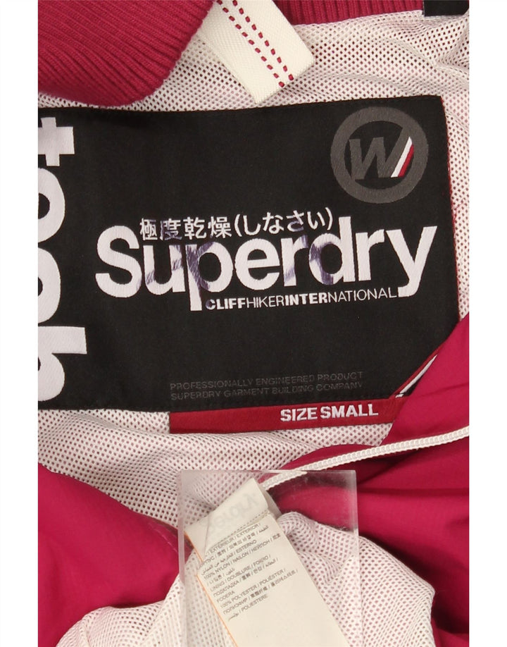 SUPERDRY Женская дождевик с капюшоном UK 10, маленький красный нейлон