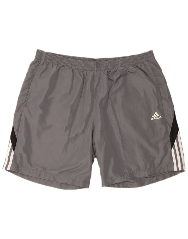 Мужские спортивные шорты Adidas 2XL серые из полиэстера с цветными блоками
