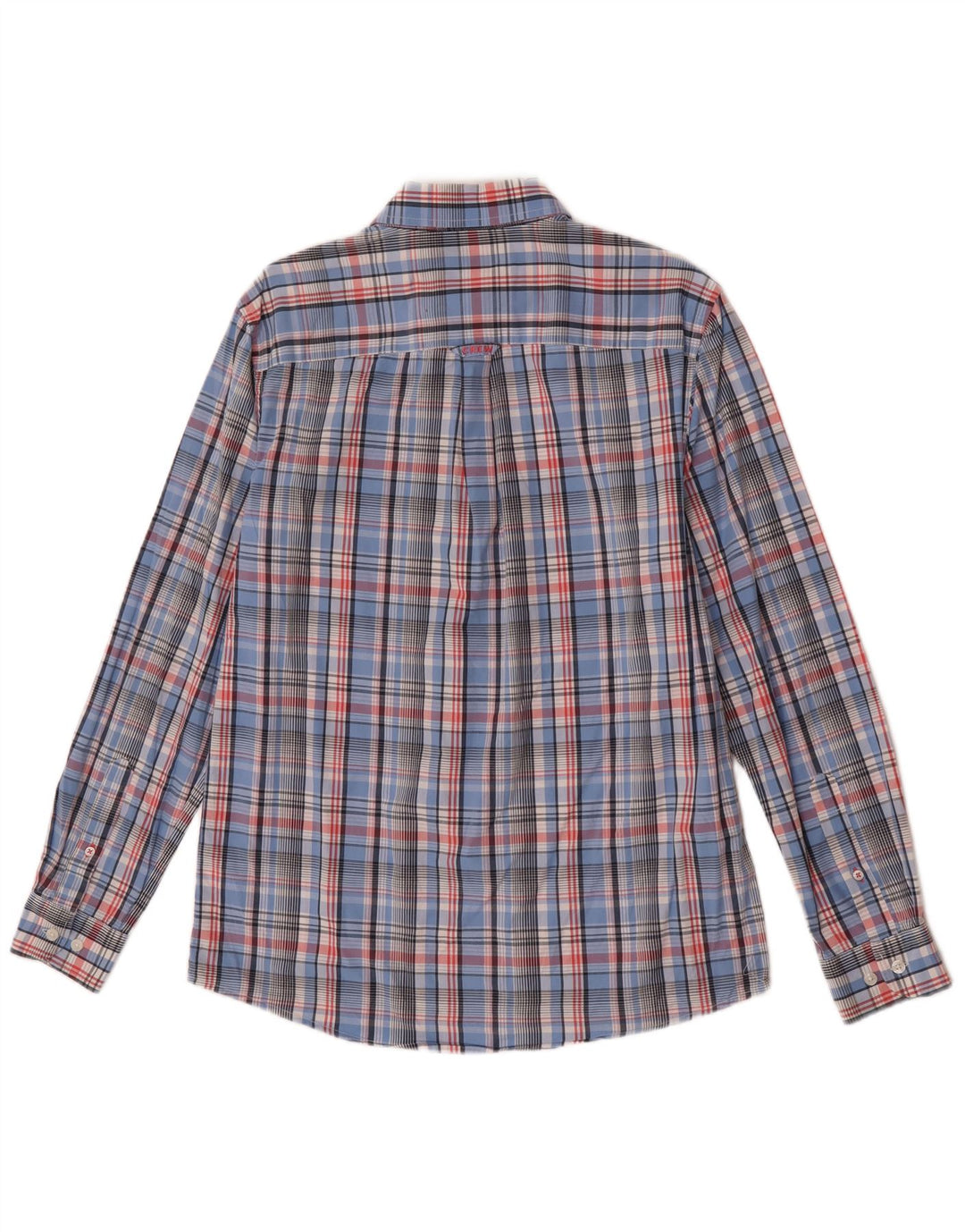 Crew Clothing Мужская классическая рубашка маленького размера из хлопка в клетку синего цвета