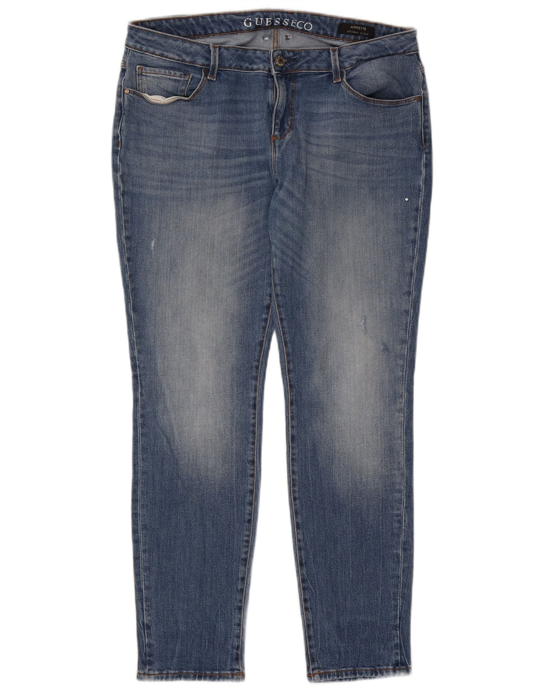 GUESS Womens Annette High Rise Skinny Jeans W33 L29 Blue Cotton Vintage Guess and Second-Hand Guess from Messina Hembry 