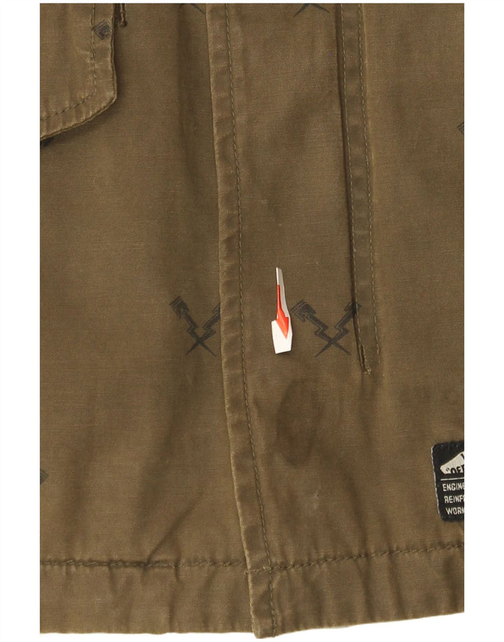 Мужская куртка Vans Utility с капюшоном UK 38 Средний Хаки Геометрический принт