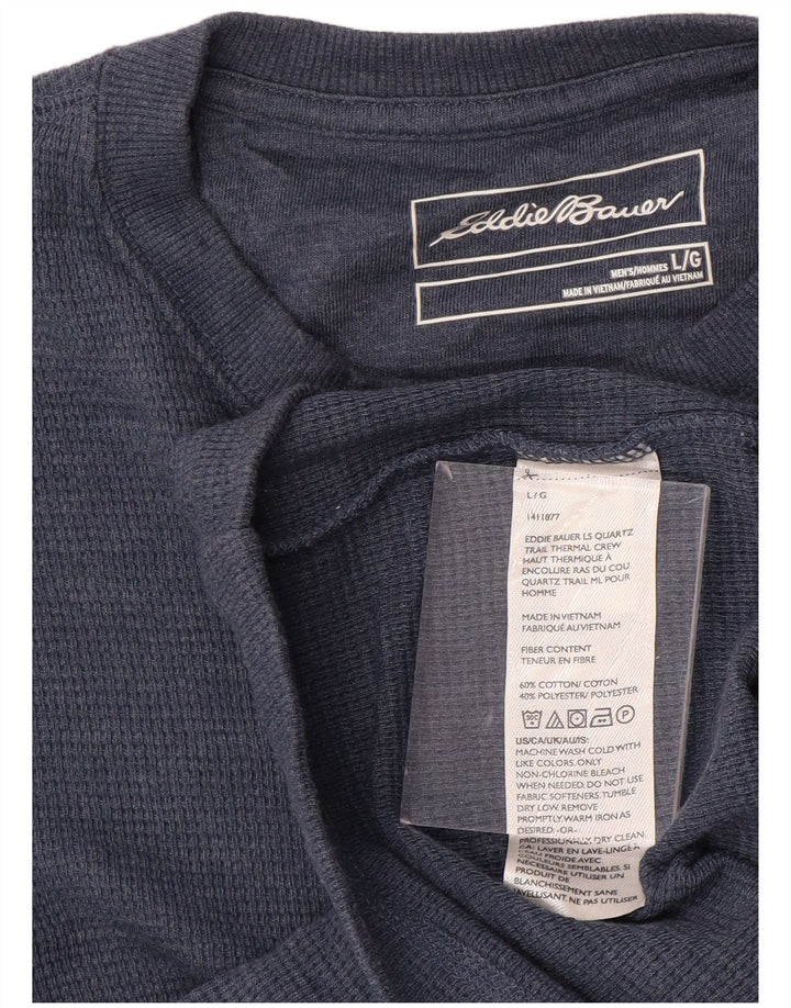 EDDIE BAUER Мужской топ с длинным рукавом, большой синий хлопок
