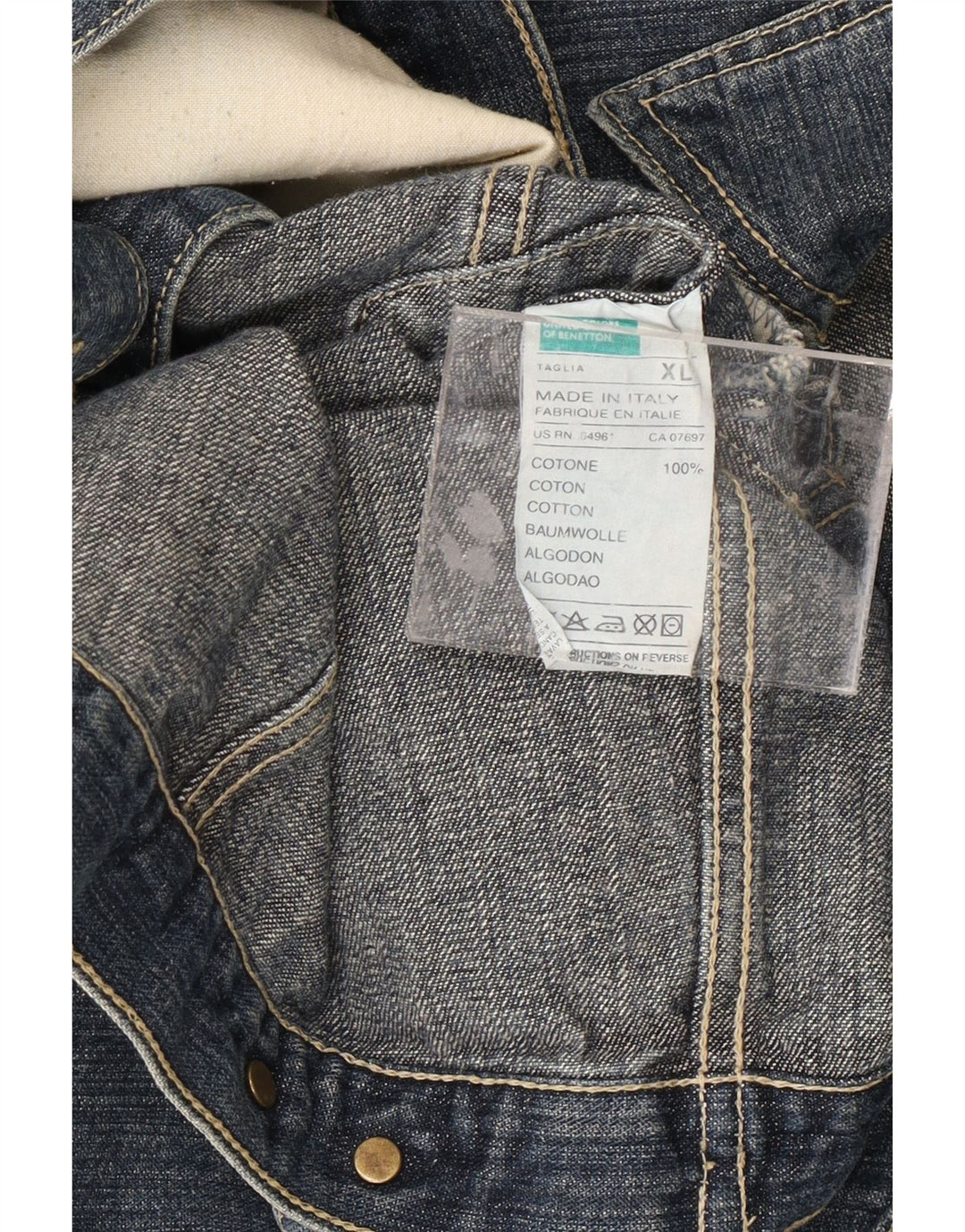 Женская джинсовая куртка BENETTON UK 18 XL, синяя, хлопок
