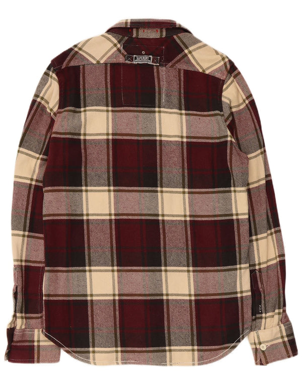 Мужская фланелевая рубашка Superdry, большая бордовая клетка, хлопок