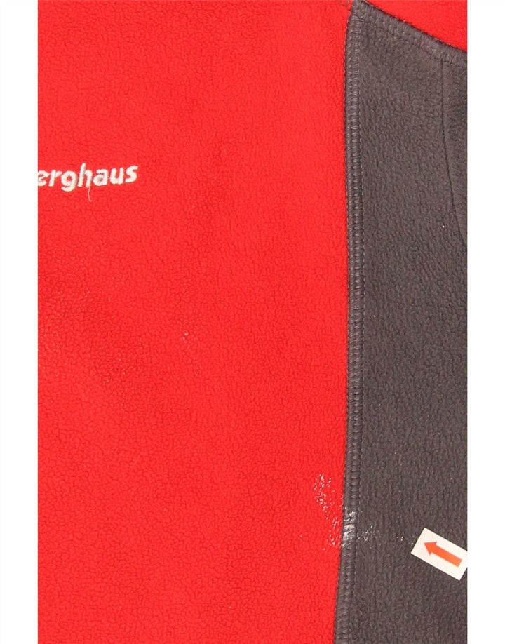 Berghaus Мужской флисовый джемпер с воротником на молнии, средний красный, полиэстер с цветными блоками