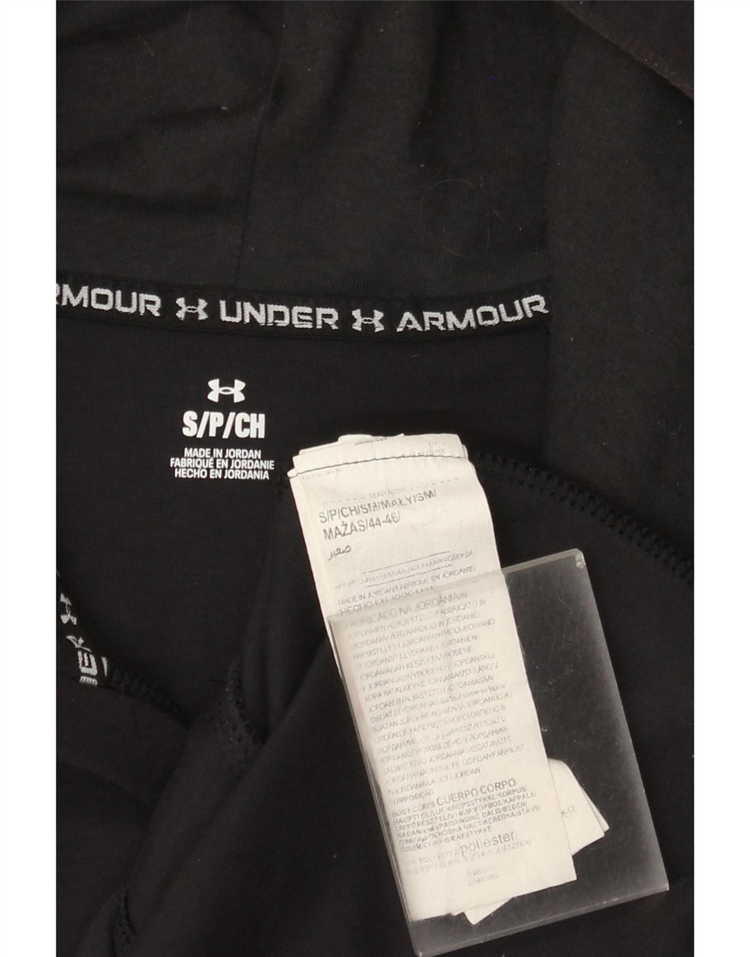 Мужской свитер с капюшоном на молнии UNDER ARMOR, маленький черный, хлопковый