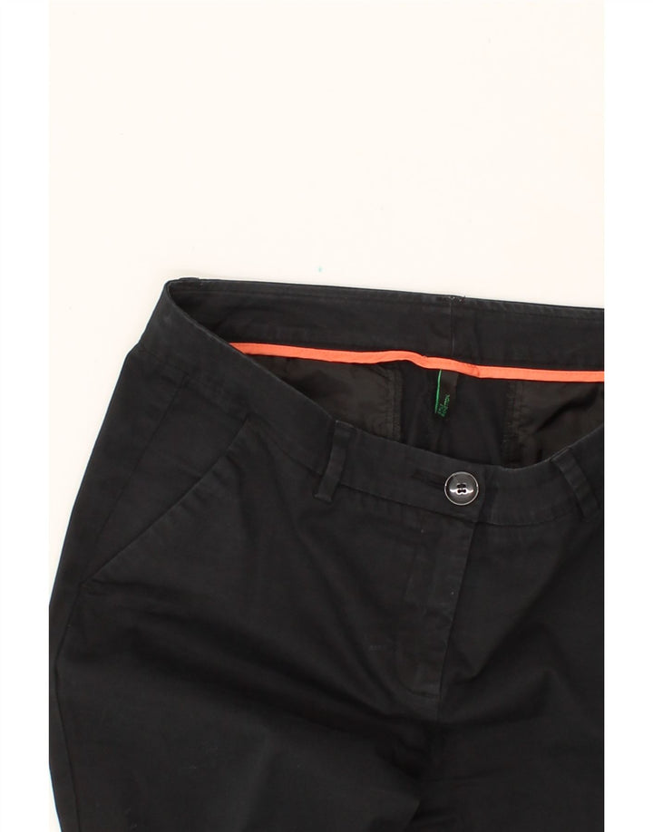 BENETTON Womens Straight Chino Trousers W32 L31 Black Vintage Benetton and Second-Hand Benetton from Messina Hembry 