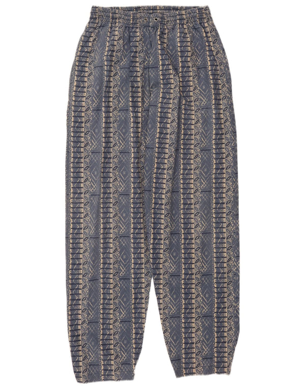 Vintage Mens Joggers Casual Trousers XL W38 L30 Blue Striped Cotton