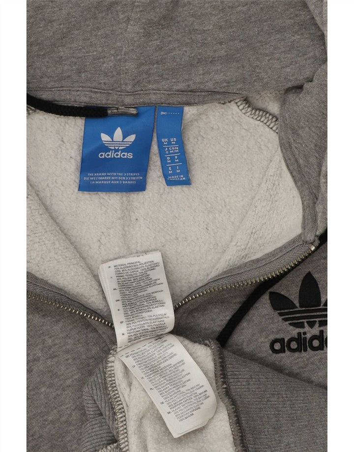 Мужской свитер с капюшоном на молнии Adidas среднего серого цвета, хлопок с крапинками