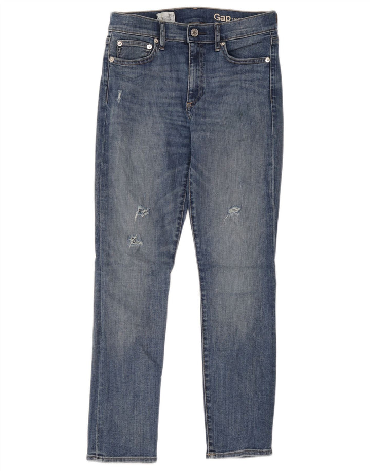 Женские узкие прямые джинсы Gap W28 L28, синие, хлопковые