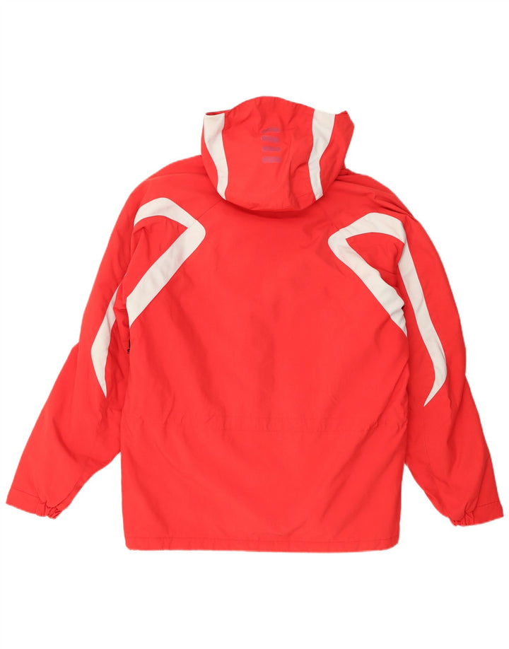Мужская лыжная куртка Fila с капюшоном UK 38, средний красный, нейлон с цветными блоками