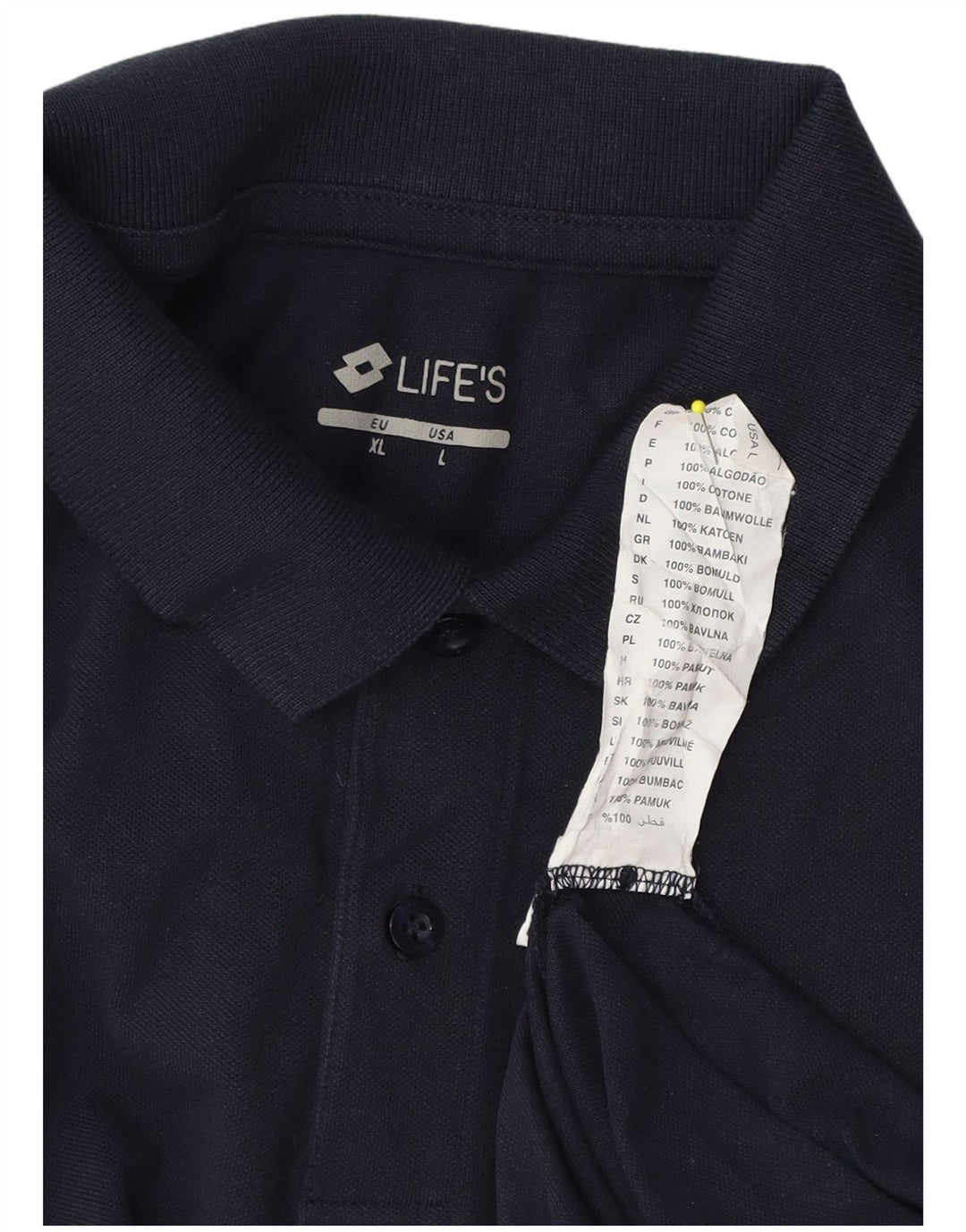 Мужская рубашка-поло Lotto XL, темно-синяя, хлопок