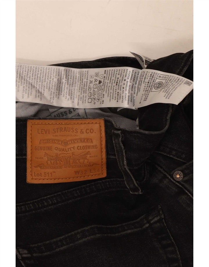 Levi's 511 Slim Jeans W32 L27, черный хлопок