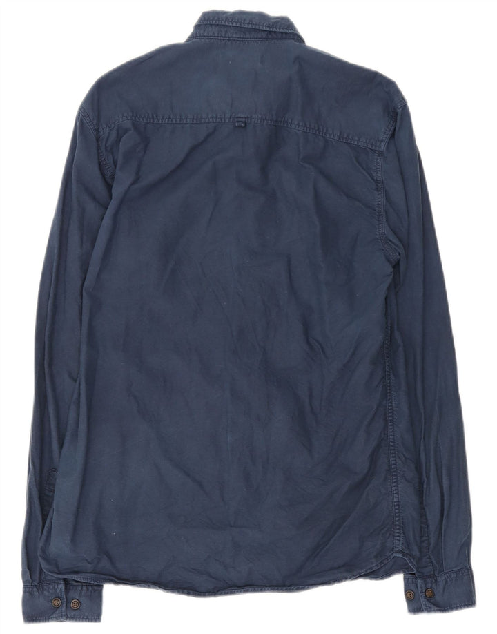 Мужская рубашка Jack & Jones, темно-синяя, хлопковая, большая