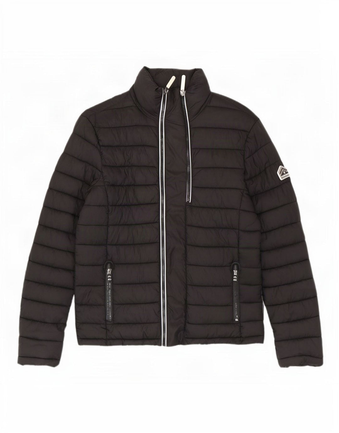 Мужская стеганая куртка Superdry UK 38, средний черный нейлон