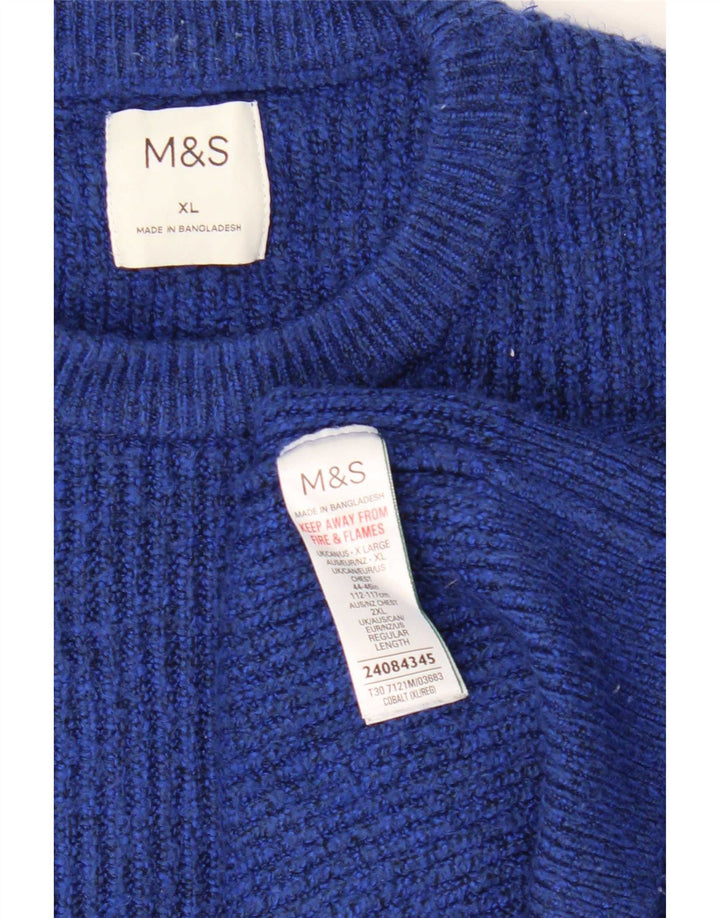 Женский свободный джемпер с круглым вырезом Marks & Spencer, Великобритания 18 XL, синий