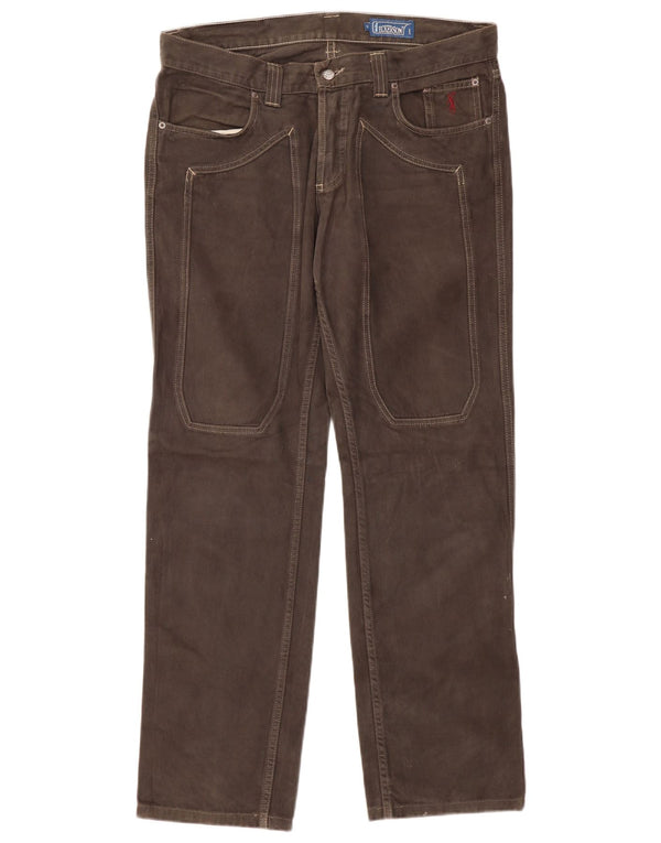 Мужские прямые повседневные брюки Jeckerson W36 L31, коричневые, хлопковые