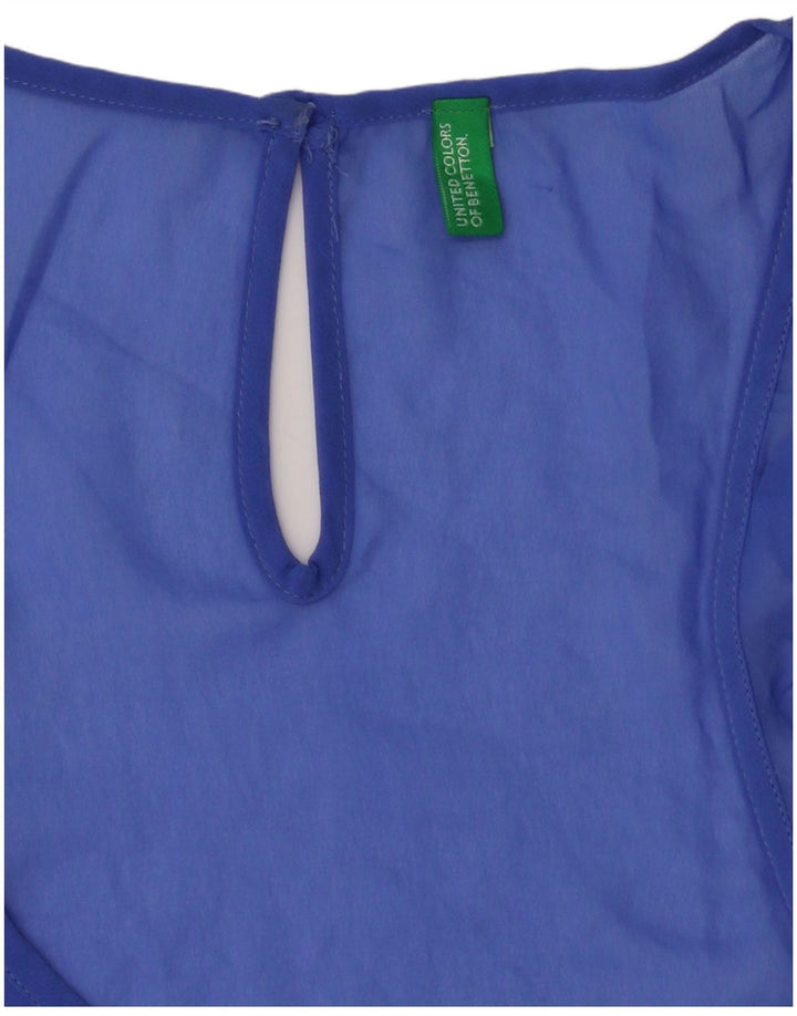Женская блузка без рукавов Benetton UK 16, большая синяя