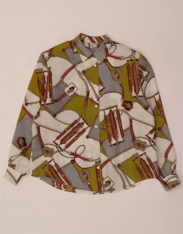 Primavera Firenze Womens Abstract Pattern Shirt Blouse UK 14 Large Multicol